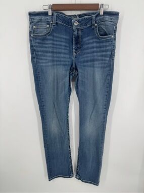 BKE Buckle Women's Dakota Denim Blue Straight Leg Jeans Plus Size 36 X 31.5